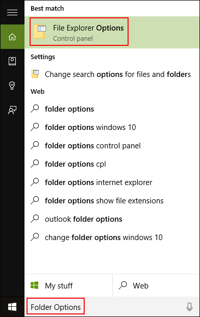 Folder Options