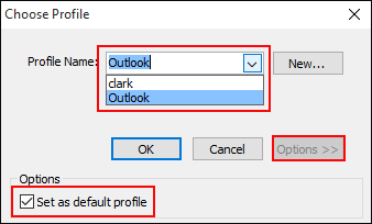 Choose Profile and set it as default profile