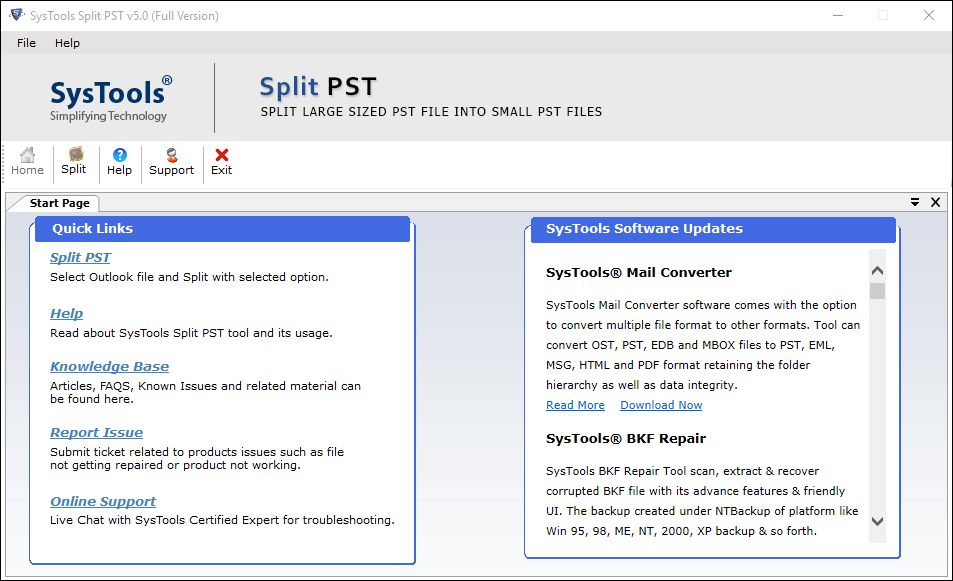 Split PST Tool