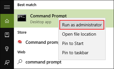 Right click on Command Prompt