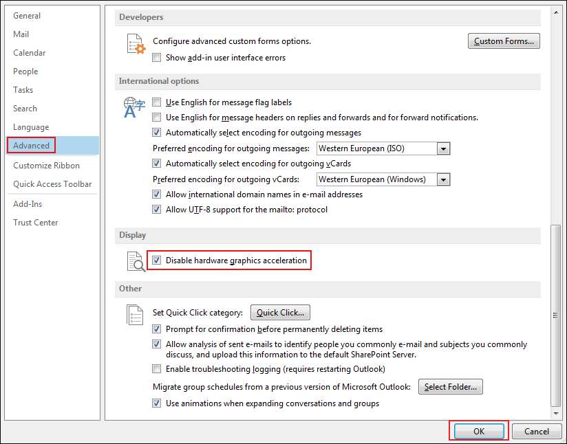 Disable Hardware Graphics Acceleration