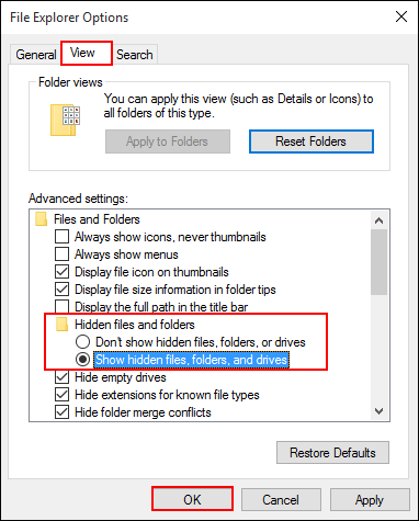 File Explorer Options