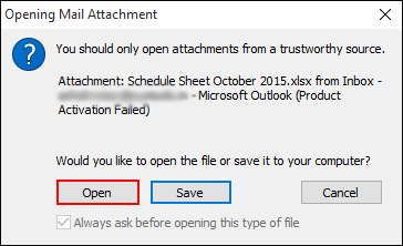 Opening Mail Attachmment