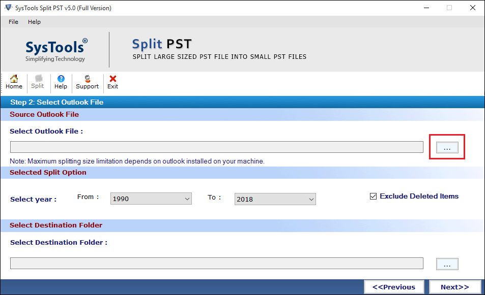 Browse PST File
