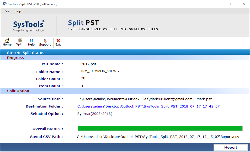 Split Status Report